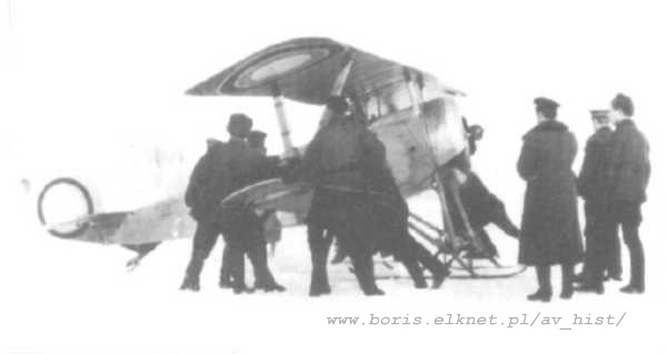 Nieuport 11C1 Bebe (nr 1125) z Oddziau Awiacyjnego I KP gen. Dowbr-Munickiego, na starcie w Misku, grudzie 1917