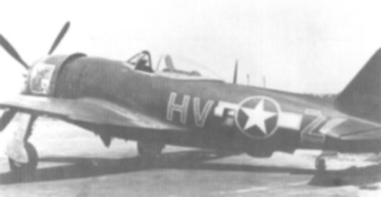P-47 M-1-RE HV-Z, nr 44-21108 z 61 FS, 8AF Anglia 1945, pilot Witold anowski
