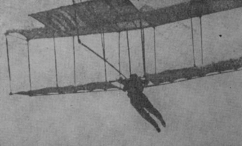 Szybowiec Rudlickiego nr 1 podczas pierwszego lotu 3 marca 1909 roku w Odessie